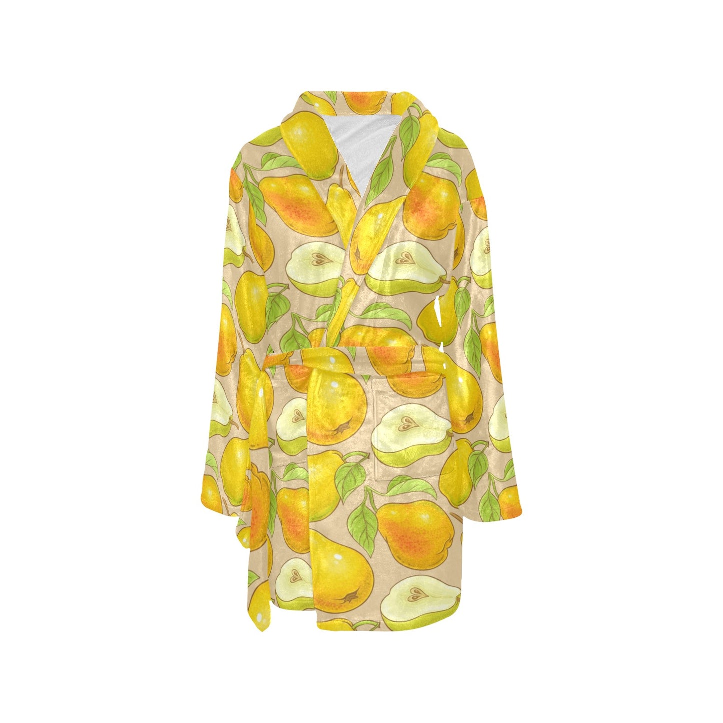 Pear Pattern Print Design PE05 Women's Fleece Robe