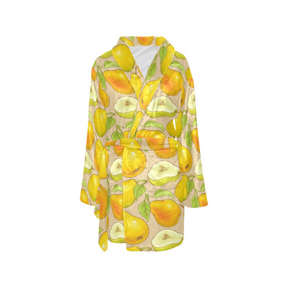 Pear Pattern Print Design PE05 Women's Fleece Robe