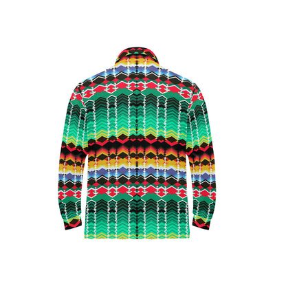 Serape Print Design LKS307 Long Sleeve Polo Shirt For Men's