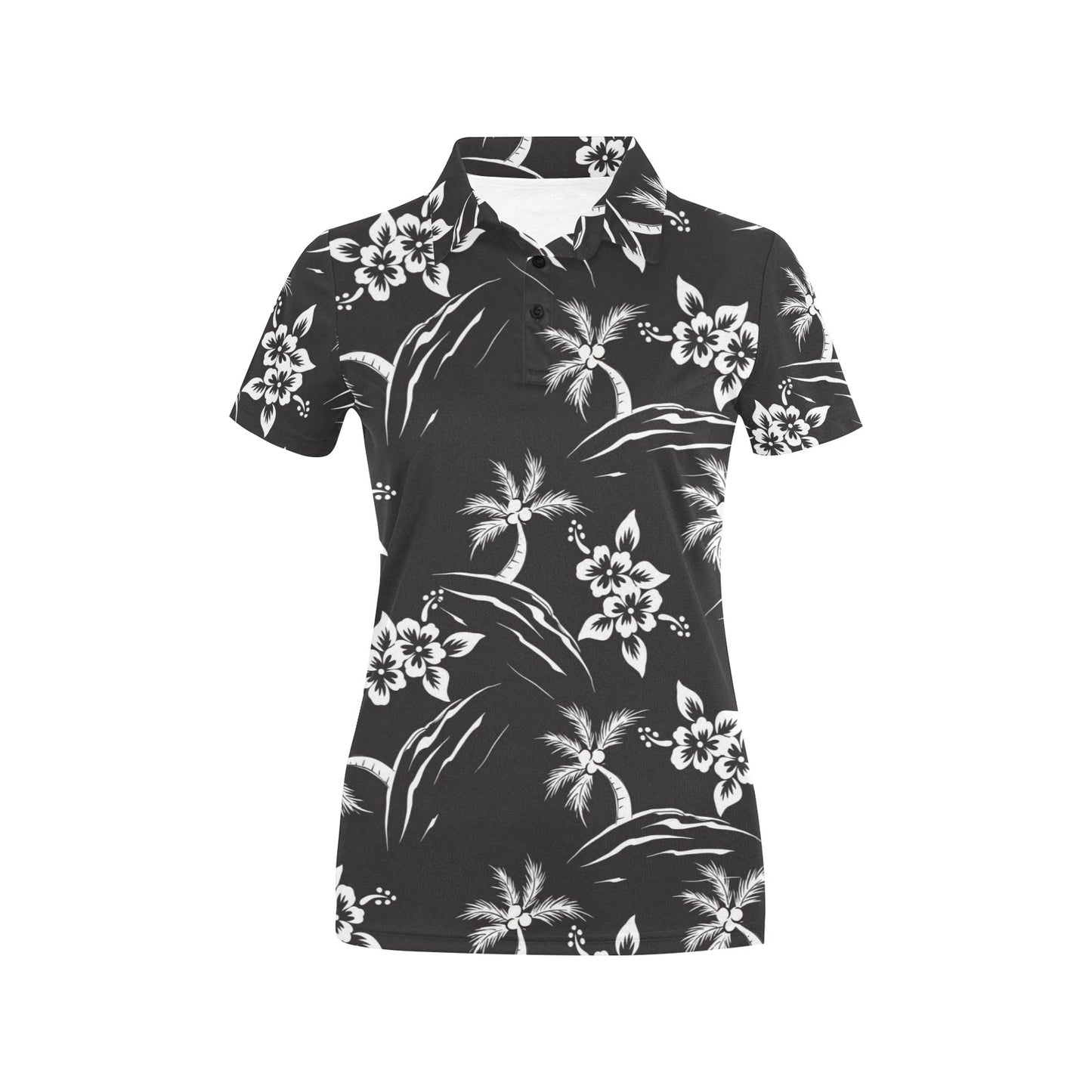 Palm Tree Pattern Print Design PT02 Women's Polo Shirt