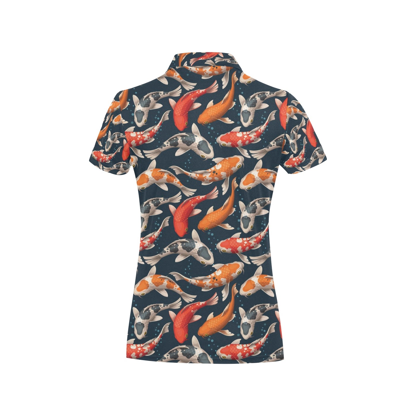 Koi Carp Cute Design Themed Print Women's Polo Shirt
