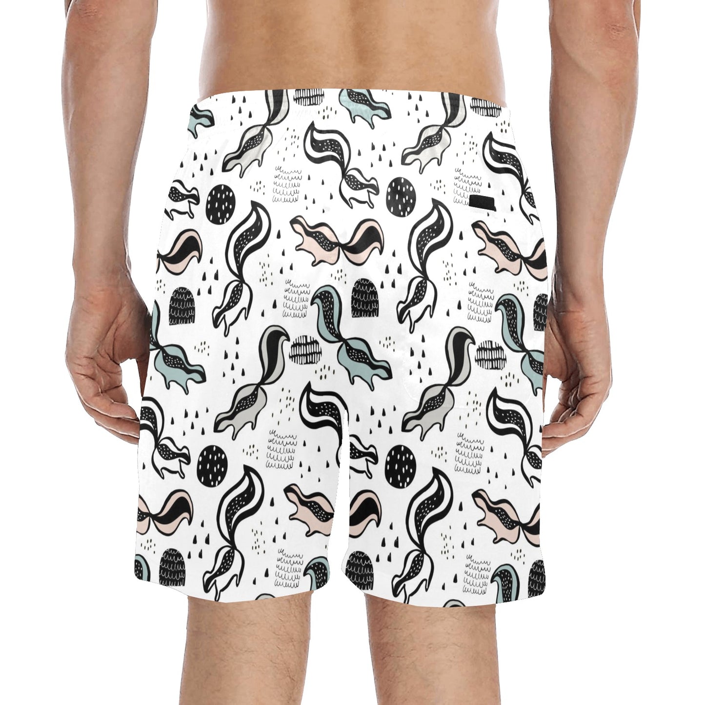 Skunk Print Design LKS303 Men's Swim Trunks Beach Shorts