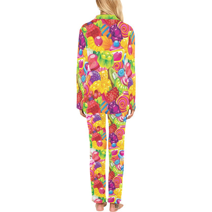 Candy Pattern Print Design CA01 Women's Long Pajama Set