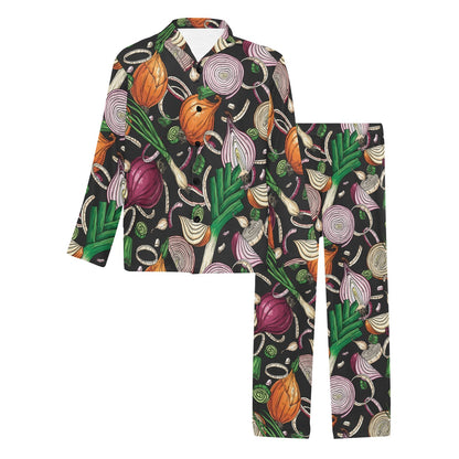 Onion Pattern Print Design A03 Men's Long Pajama Set