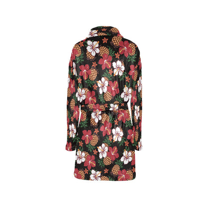 Hawaiian Themed Pattern Print Design H013 Women's Fleece Robe