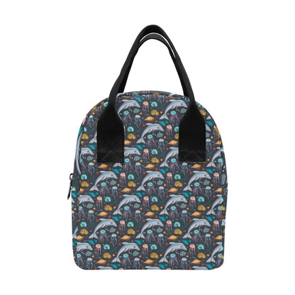 Underwater Dolphin Print Design LKS304 Insulated Lunch Bag