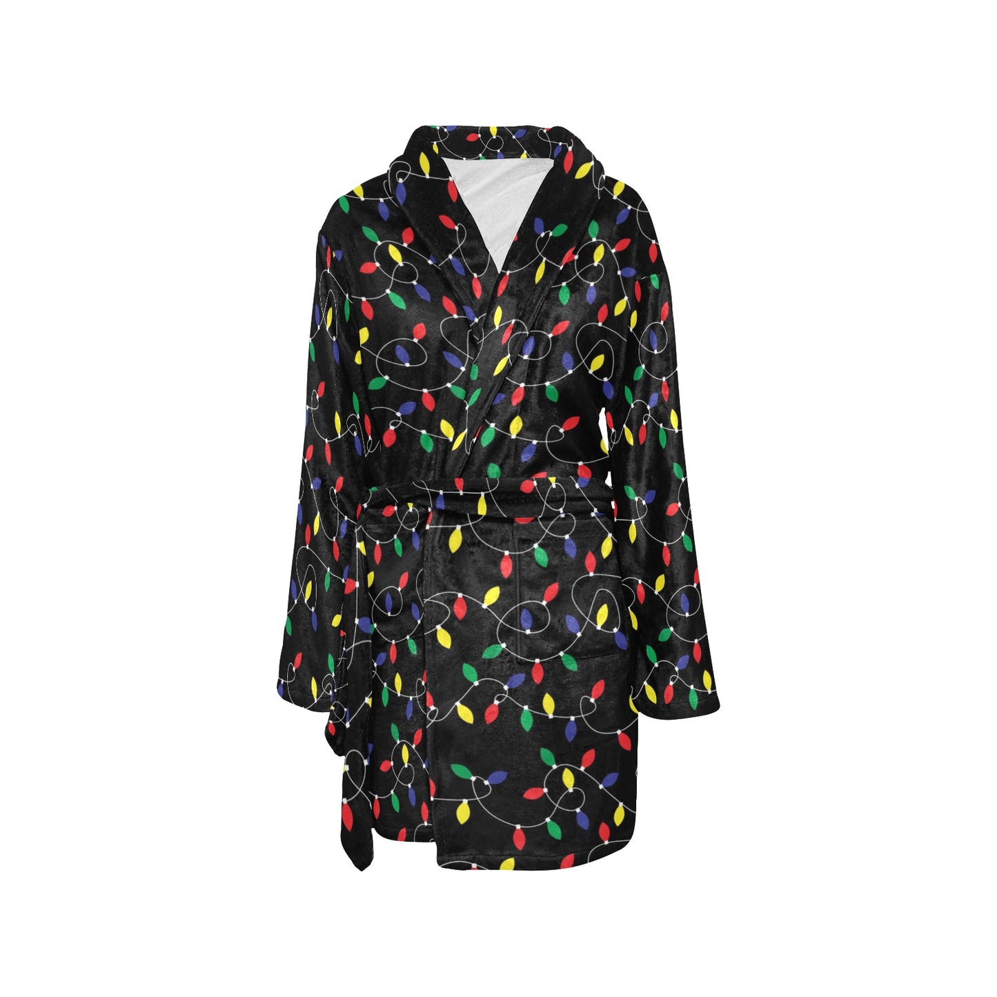 Christmas Light Pattern Print Design 04 Women's Fleece Robe