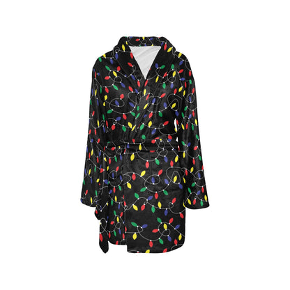 Christmas Light Pattern Print Design 04 Women's Fleece Robe