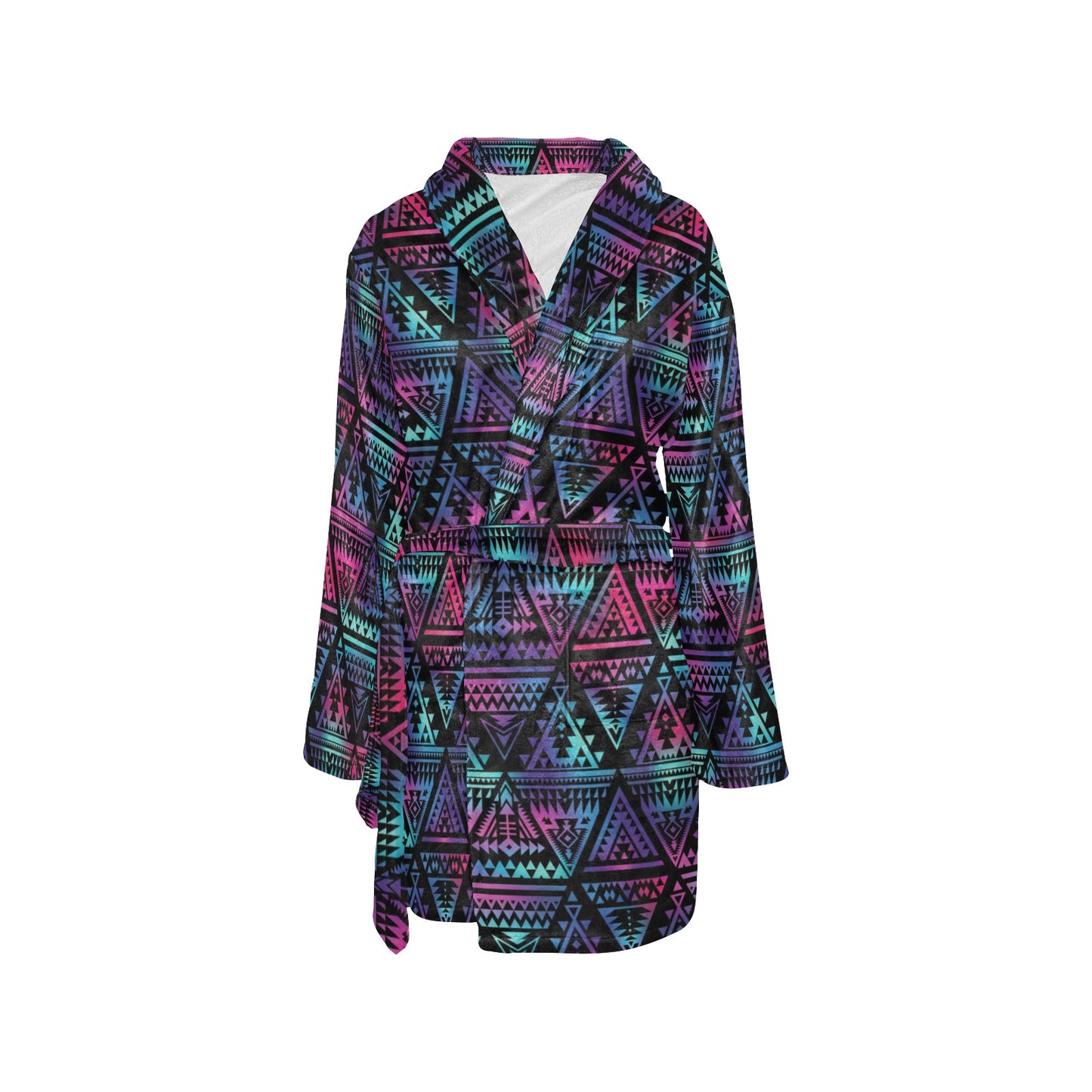 Tribal aztec Dark Multicolor Women's Fleece Robe
