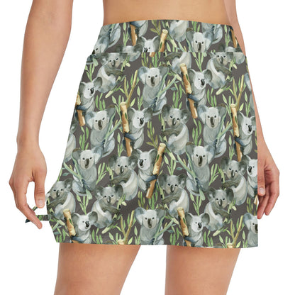 Koala Pattern Design Print 17" Golf & Pickleball Skort with Pockets