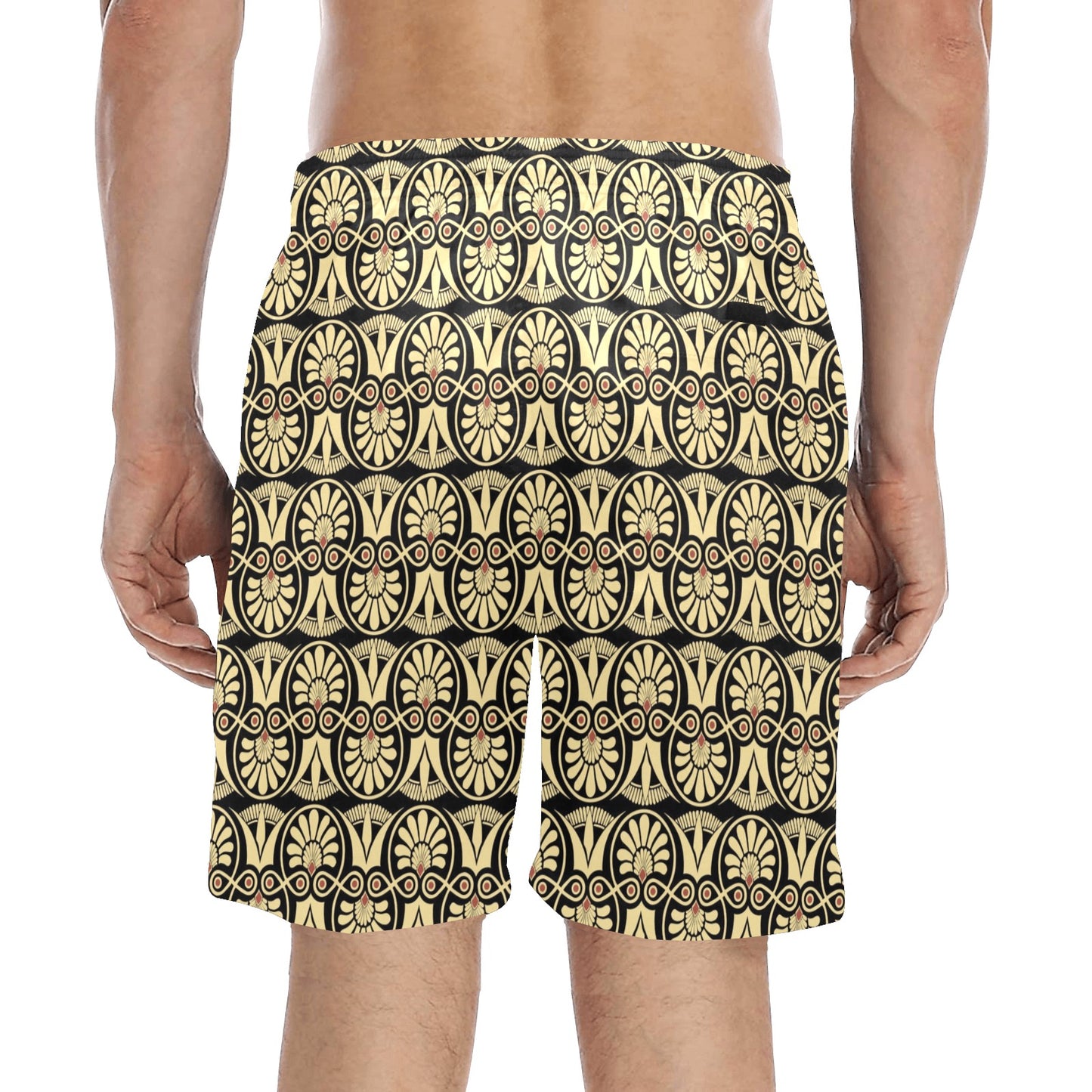 Ancient Greek Print Design LKS3014 Men's Swim Trunks Beach Shorts