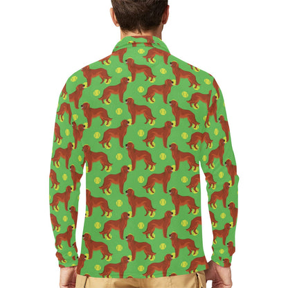 Setters Irish Print Design LKS302 Long Sleeve Polo Shirt For Men's