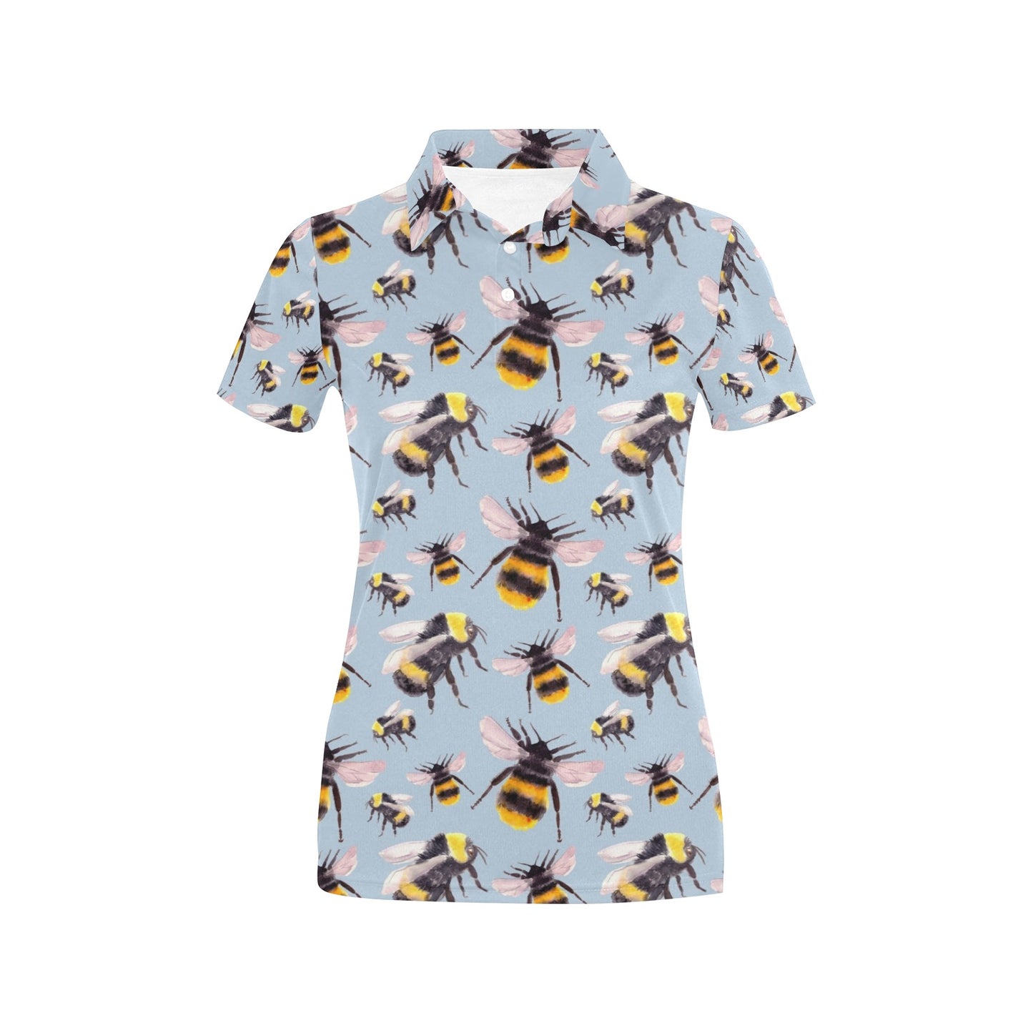 Bee Pattern Print Design BEE08 Women's Polo Shirt