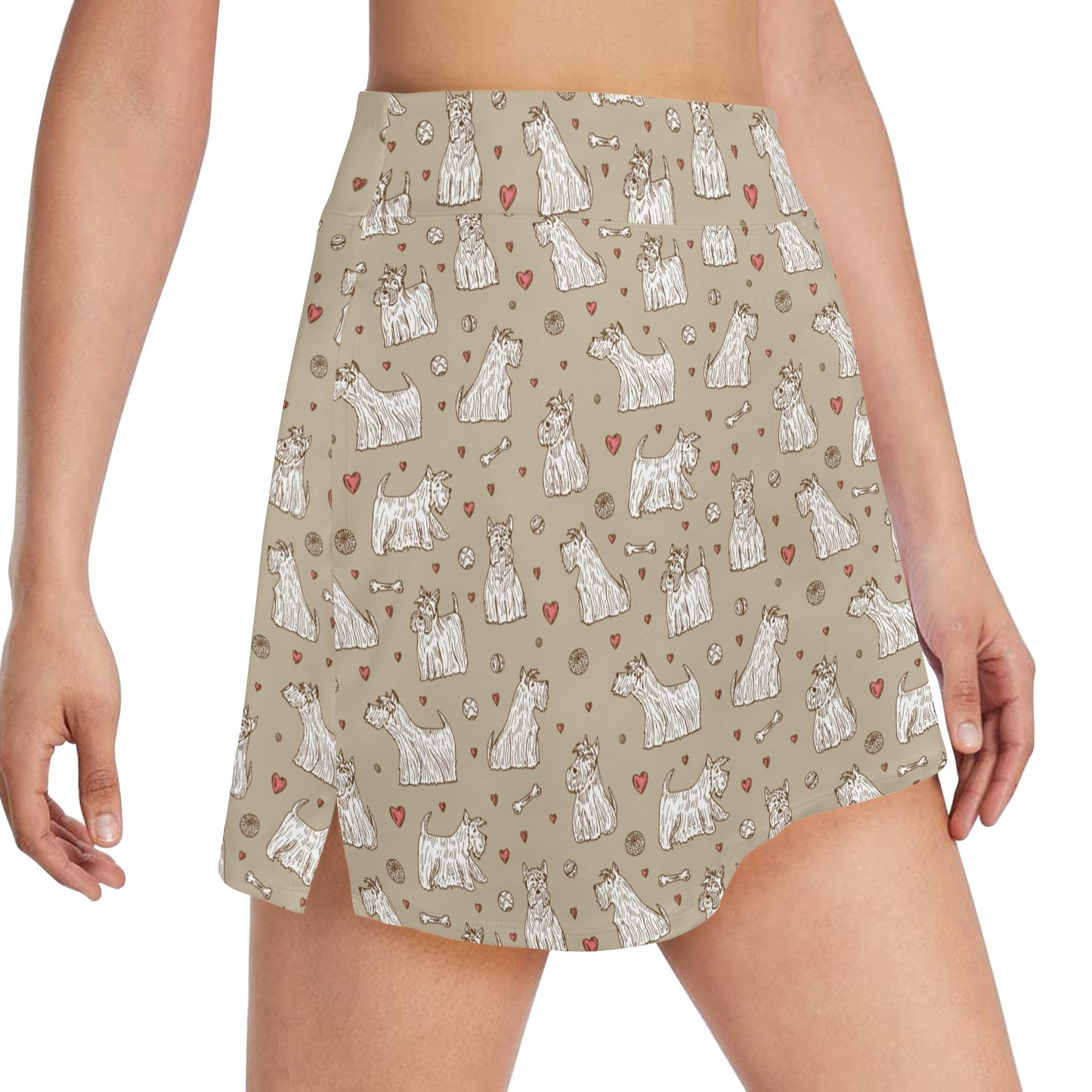 Scottish Terriers Print Design LKS3017 17" Golf & Pickleball Skort with Pockets