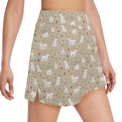Scottish Terriers Print Design LKS3017 17" Golf & Pickleball Skort with Pockets
