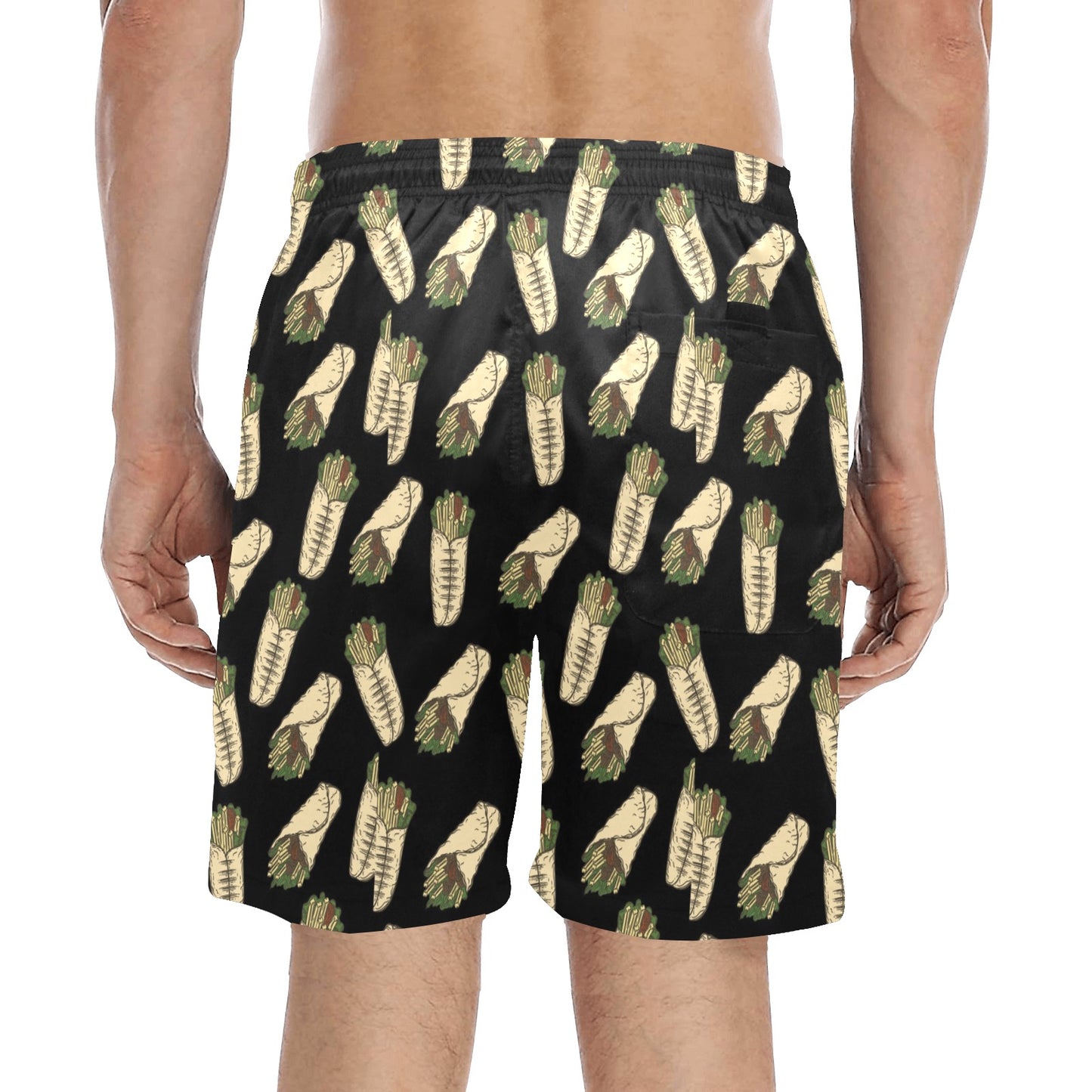 Burrito Print Design LKS303 Men's Swim Trunks Beach Shorts
