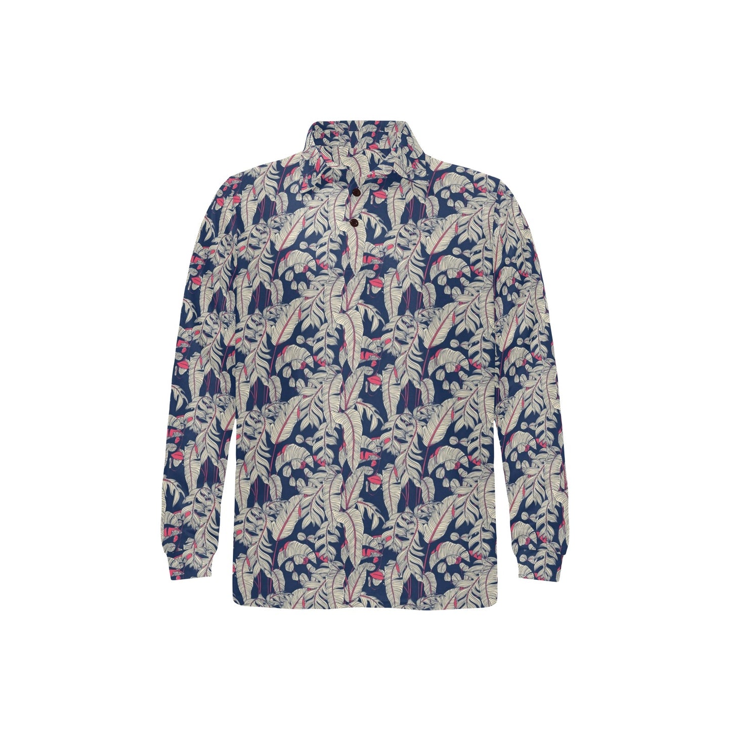 Bird Of Paradise Pattern Print Design 03 Long Sleeve Polo Shirt For Men's