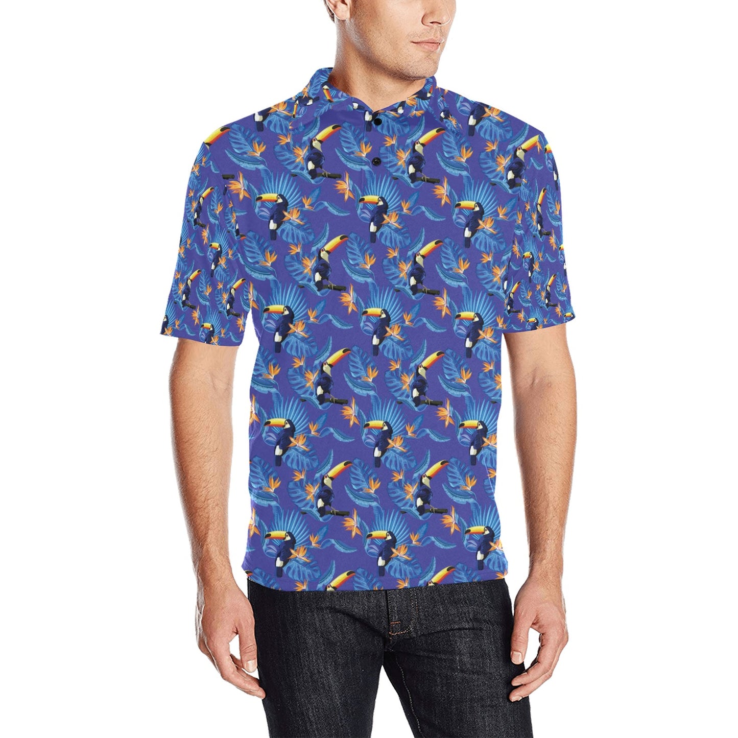 Toucan Print Design LKS306 Men Polo Shirt