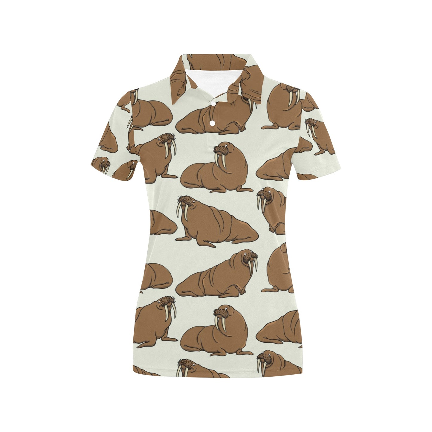 Walrus Pattern Print Design 03 Women's Polo Shirt