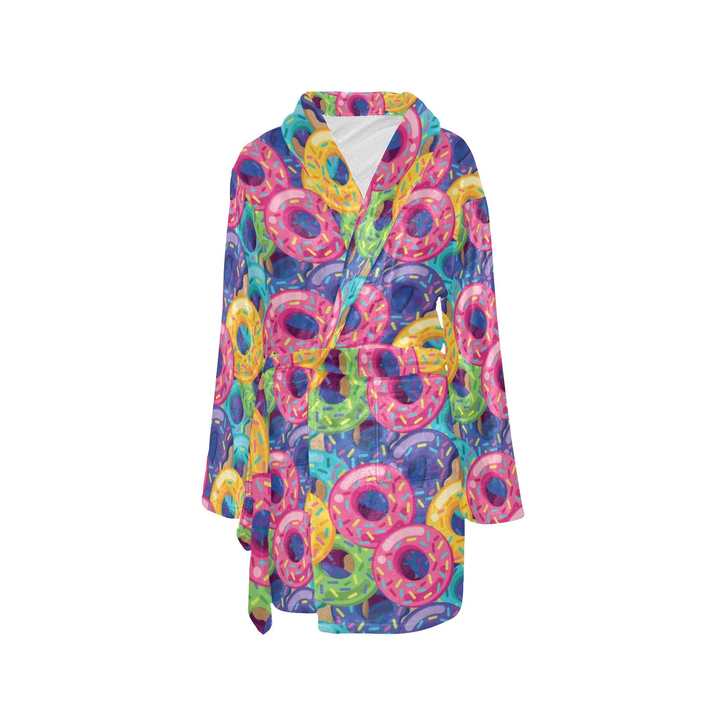 Donut Pattern Print Design DN010 Women's Fleece Robe