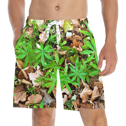 Camouflage Realistic Tree Fresh Print Men's Swim Trunks Beach Shorts