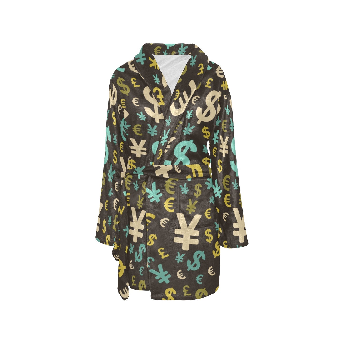 Money Pattern Print Design 01 Women's Fleece Robe