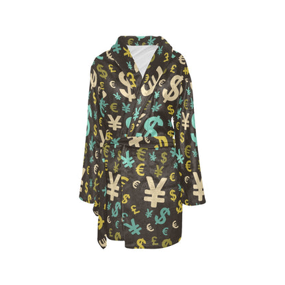 Money Pattern Print Design 01 Women's Fleece Robe