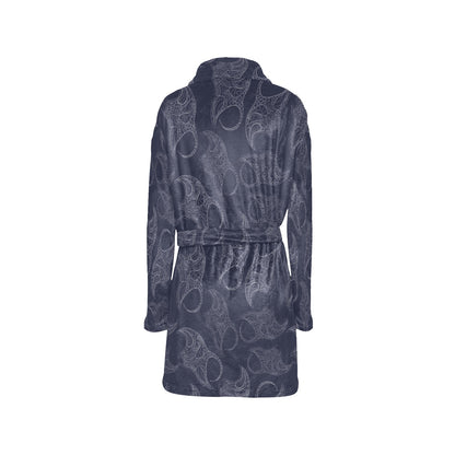 Manta Ray Pattern Print Design 01 Women's Fleece Robe