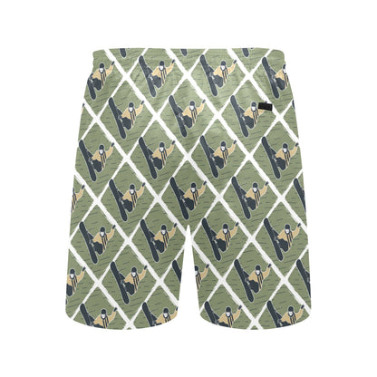 Snowboard Man Print Design LKS302 Men's Swim Trunks Beach Shorts