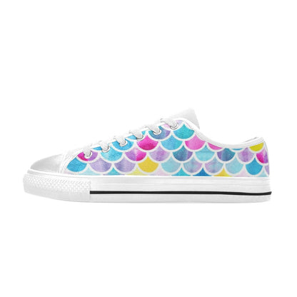 Scales Print Design LKS402 Women's White Low Top Shoes