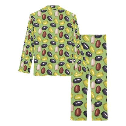 Olive Print Design LKS301 Women's Long Pajama Set