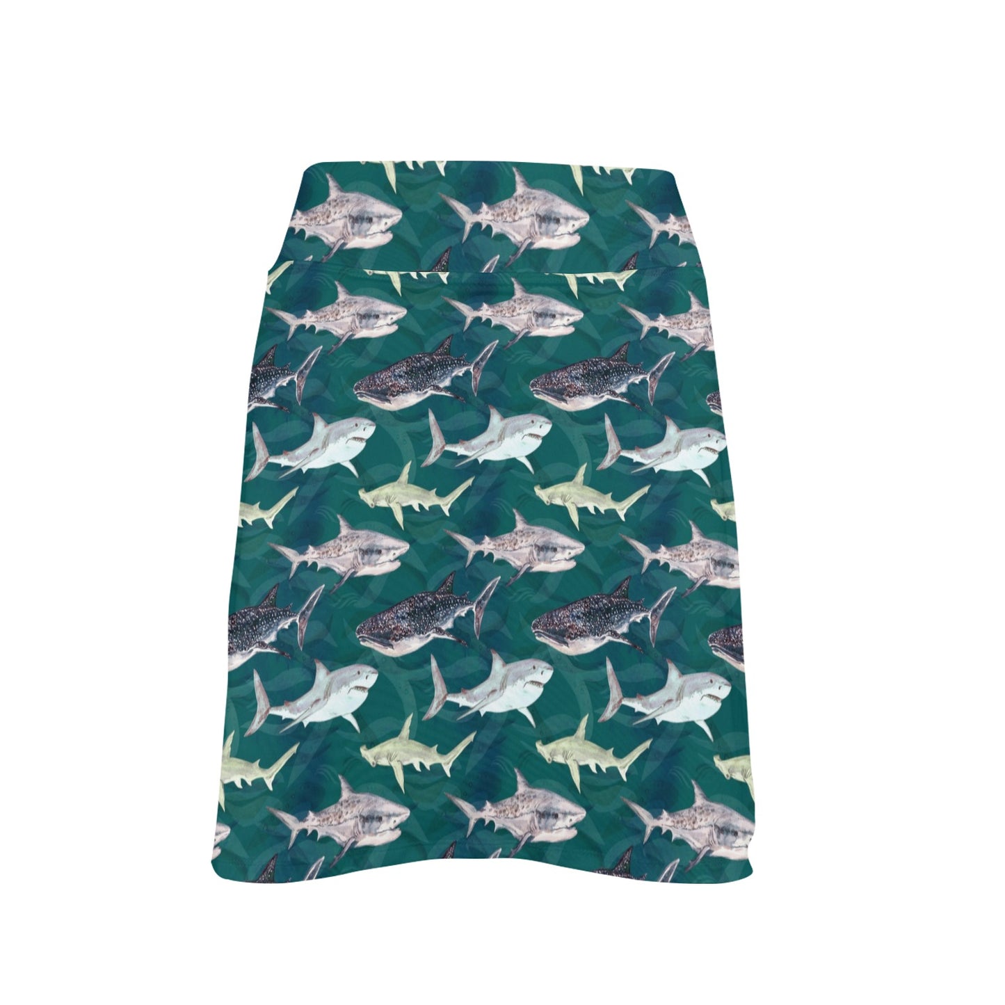 Shark Style Print 17" Golf & Pickleball Skort with Pockets