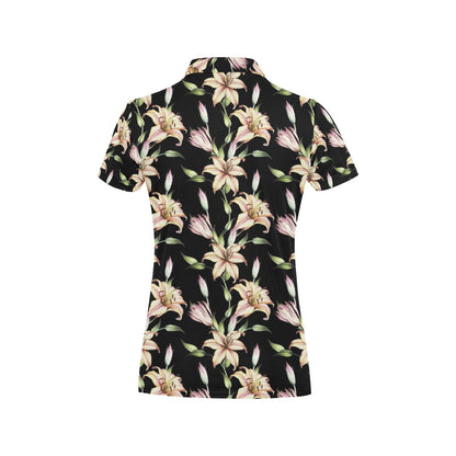 Lily Pattern Print Design LY05 Women's Polo Shirt