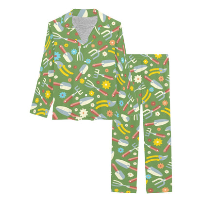 Gardening Pattern Print Design G06 Women's Long Pajama Set
