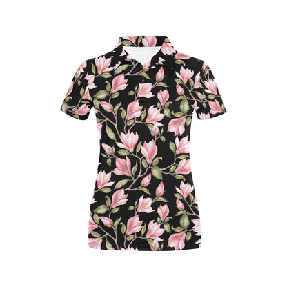 Magnolia Pattern Print Design MAG03 Women's Polo Shirt