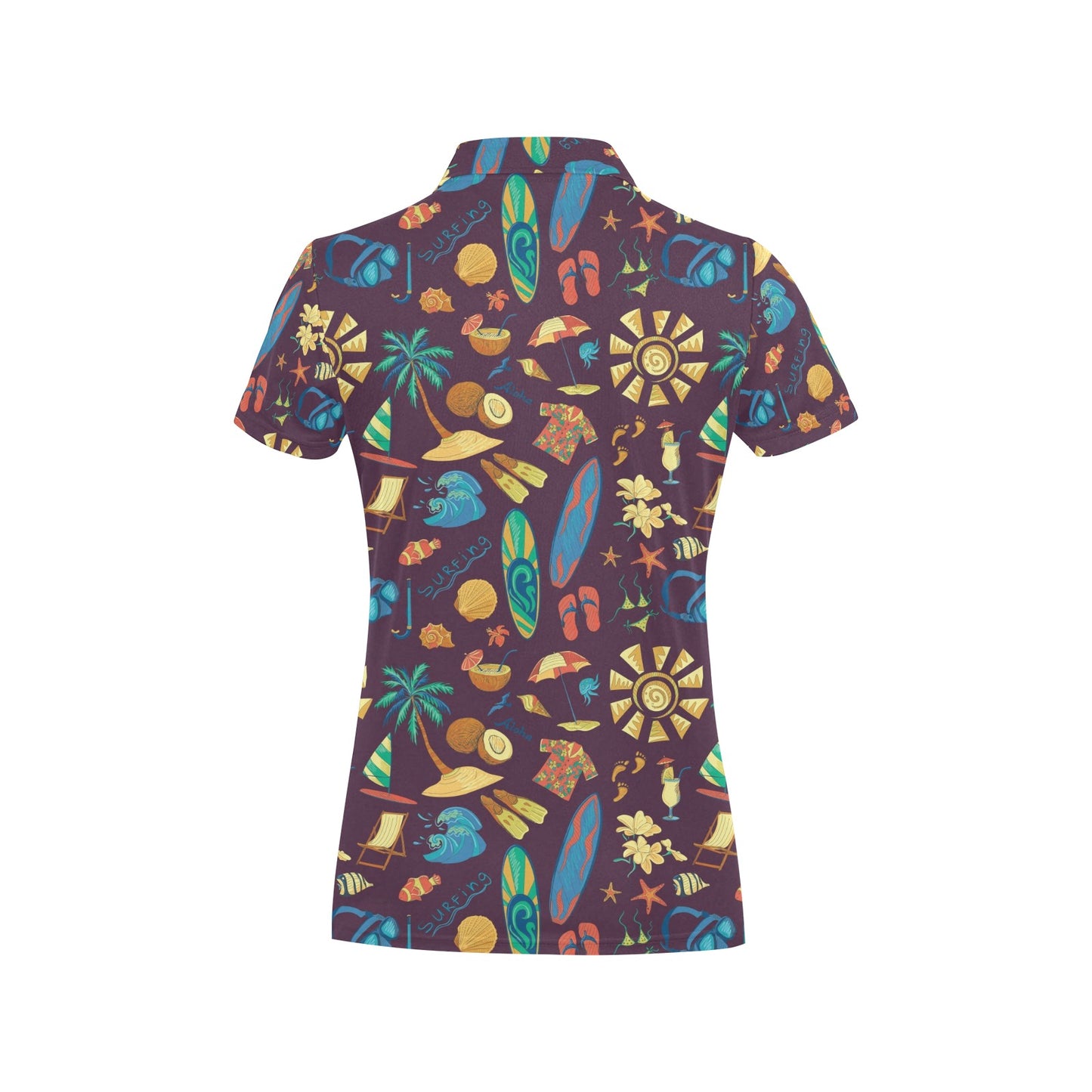 Aloha Hawaii Pattern Print Design 01 Women's Polo Shirt