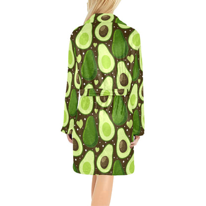 Avocado Pattern Print Design AC04 Women's Fleece Robe