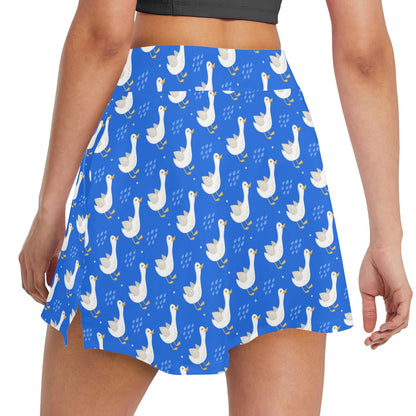 Goose Print Design LKS402 17" Golf & Pickleball Skort with Pockets