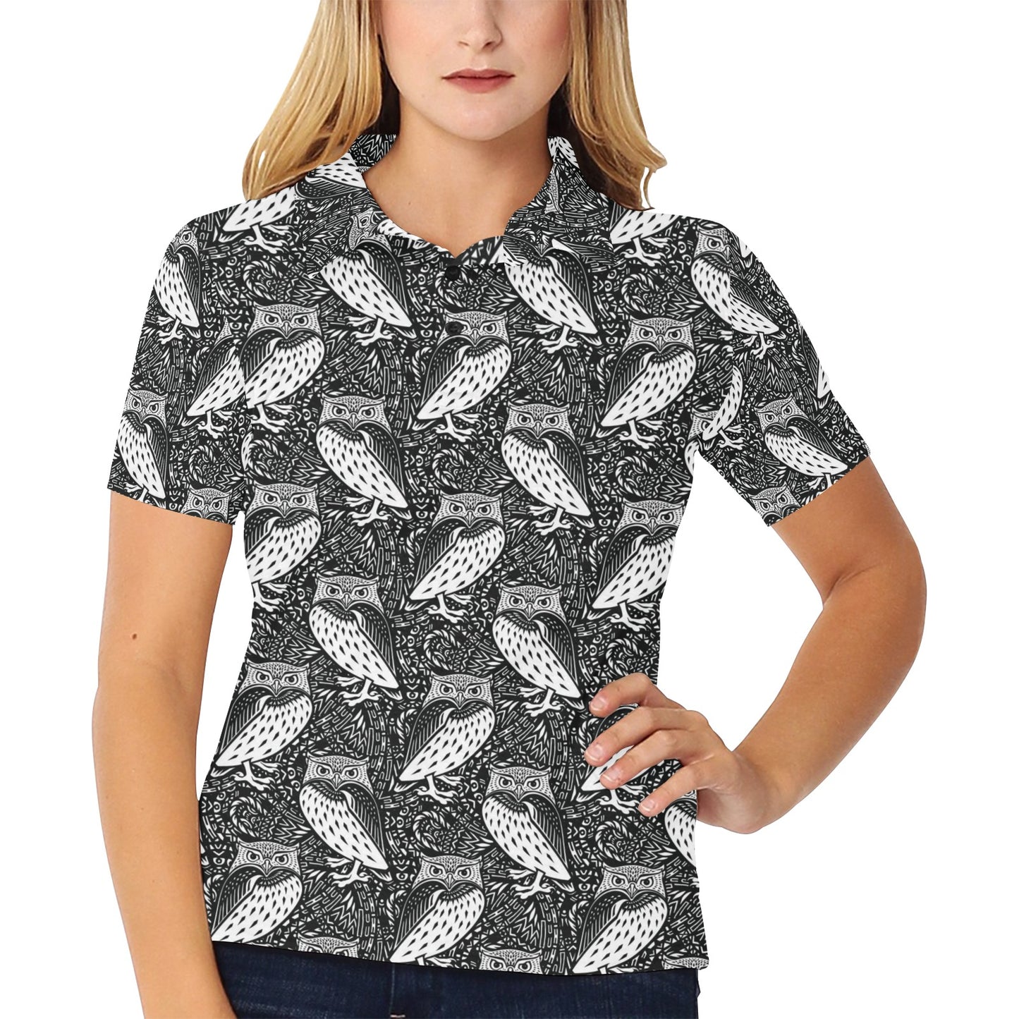 Tribal Pattern Print Design LKS308 Women's Polo Shirt