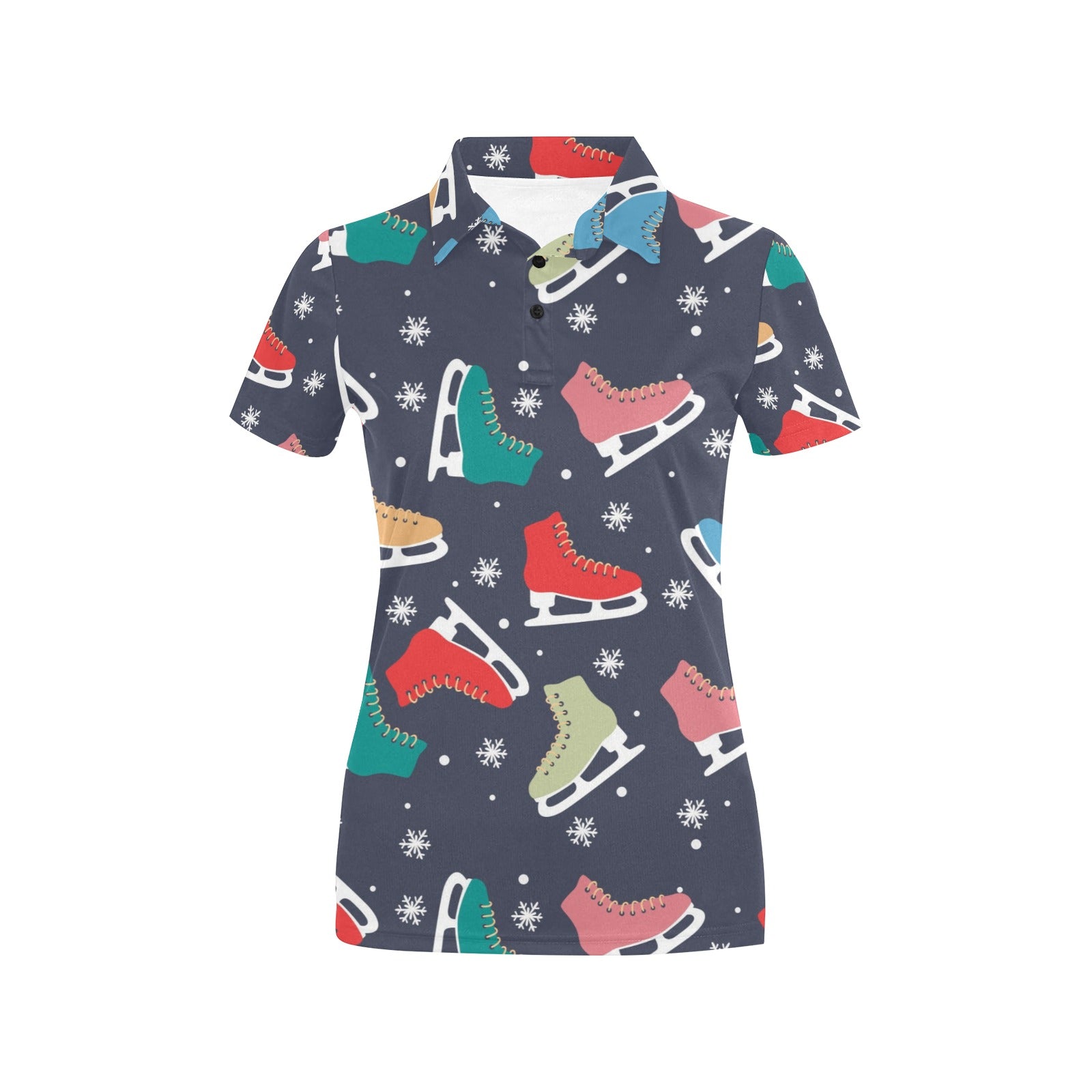 Ice Skate Pattern Print Design 04 Women's Polo Shirt