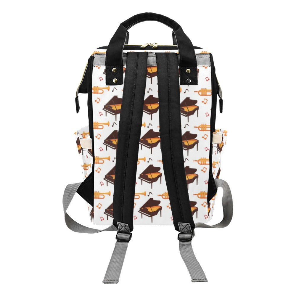 Piano Print Design LKS406 Diaper Bag Backpack