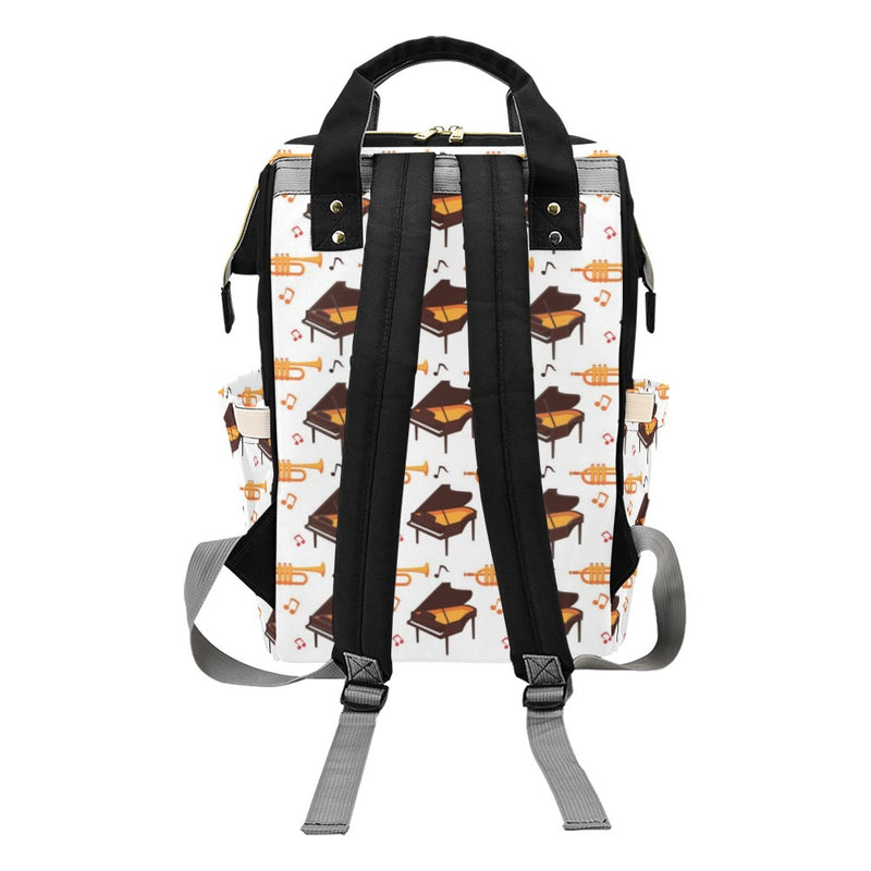 Piano Print Design LKS406 Diaper Bag Backpack