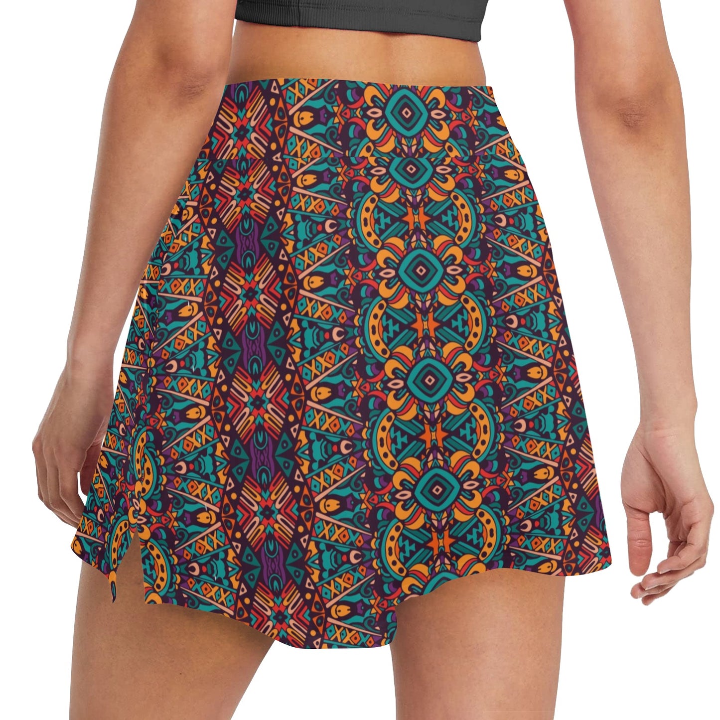 Ethnic Style Print Pattern 17" Golf & Pickleball Skort with Pockets