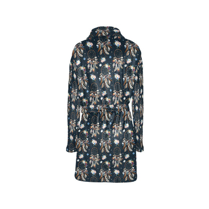 Dream Catcher Boho Floral Style Women's Fleece Robe