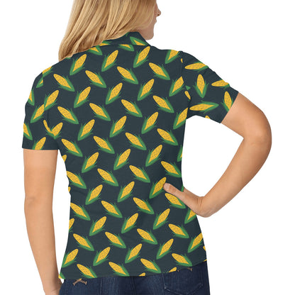 Corn Pattern Print Design 02 Women's Polo Shirt