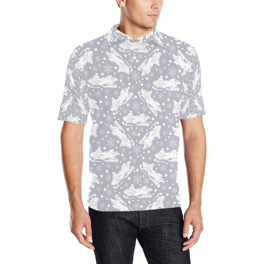 Snowmobile Print Design LKS302 Men Polo Shirt