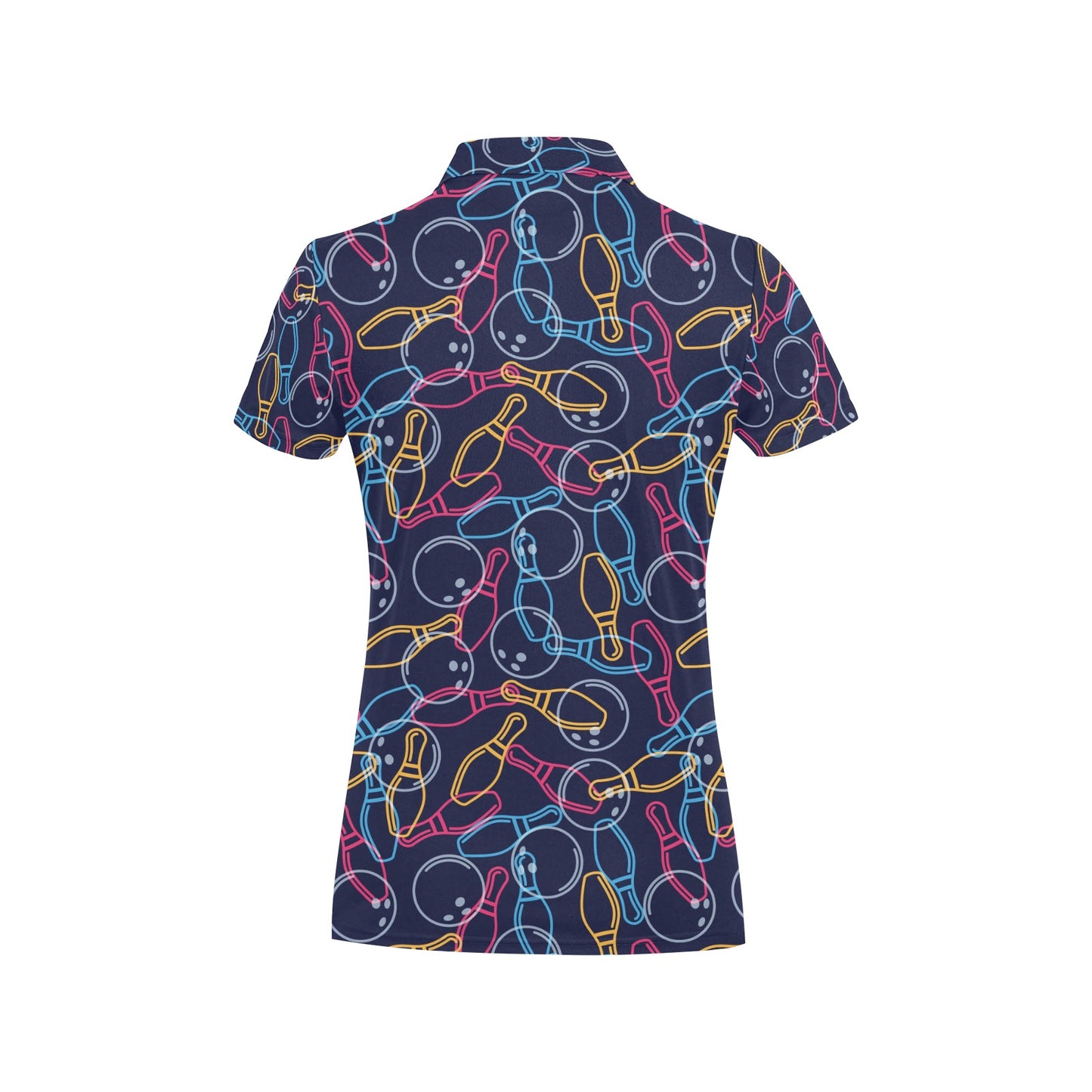 Bowling Pattern Print Design 07 Women's Polo Shirt