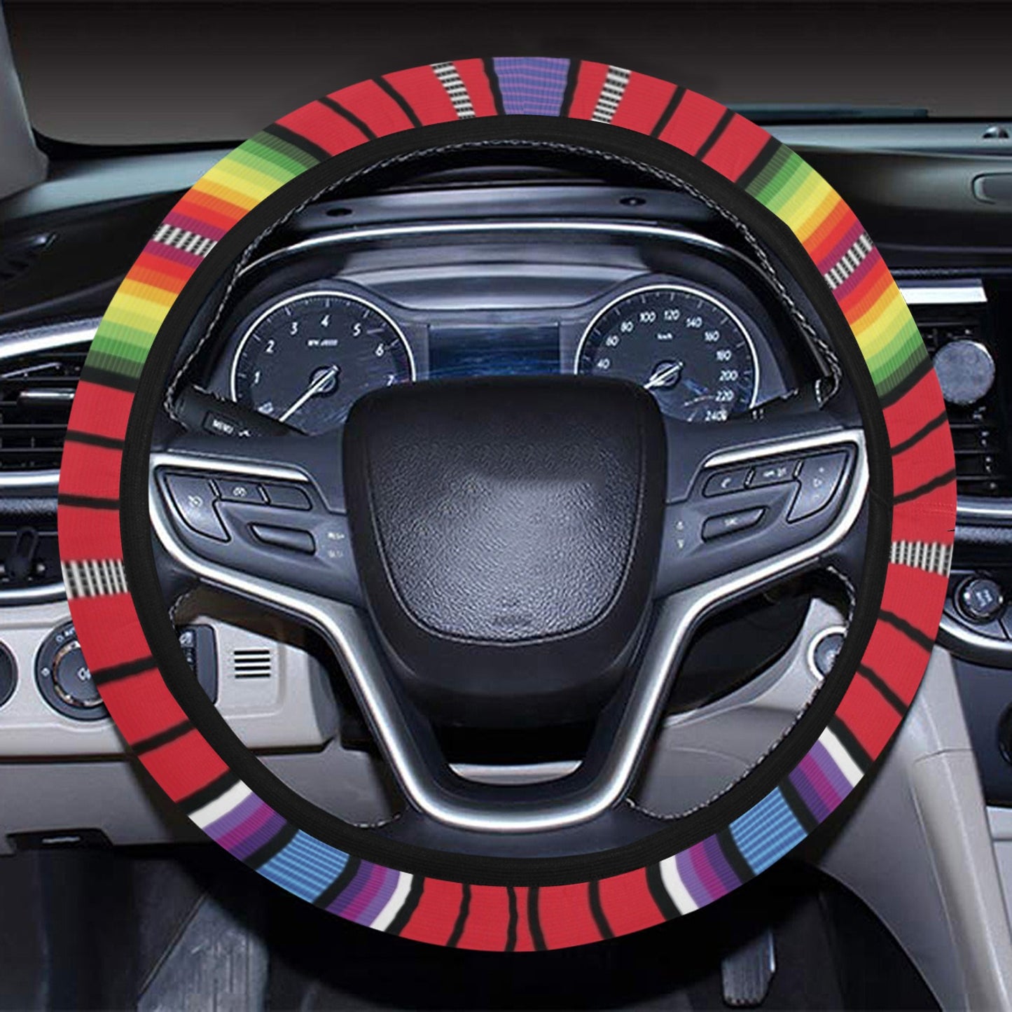 Serape Print Design LKS305 Steering Wheel Cover with Elastic Edge