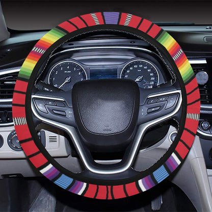 Serape Print Design LKS305 Steering Wheel Cover with Elastic Edge