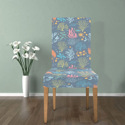 Seaweed Print Design LKS304 Dining Chair Slipcover